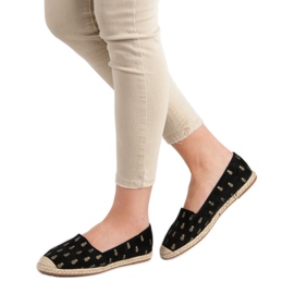 Lucky Shoes Sorte espadriller i ananas 2
