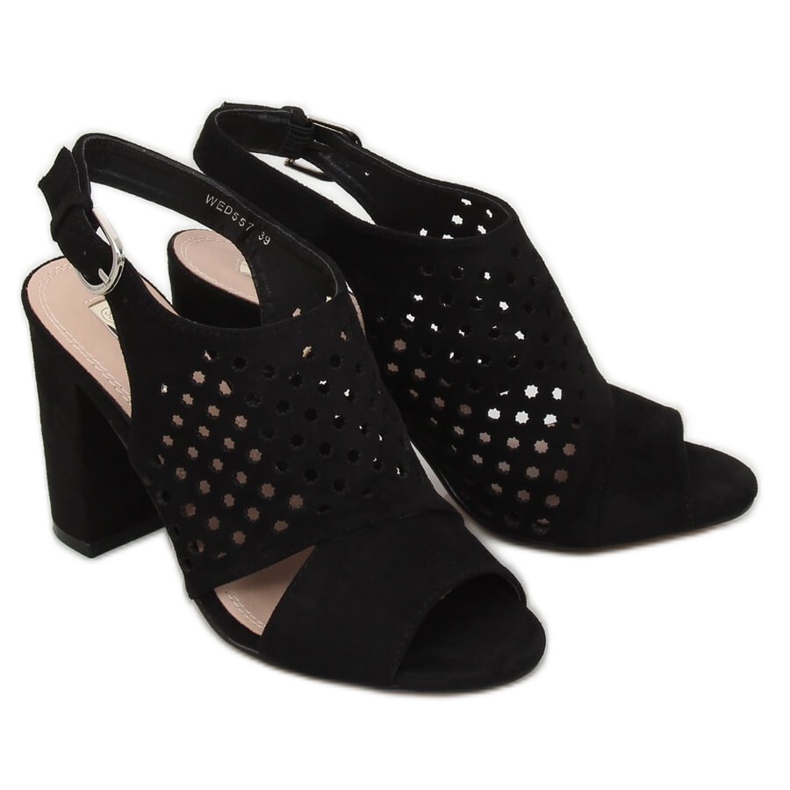 Sorte åbent sandaler WED557 Negro 2