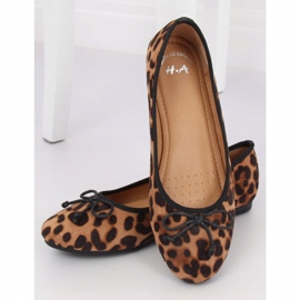 Kamel leopard ballerinaer til kvinder H9021 Camel brun 2