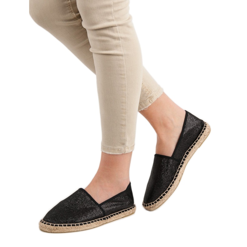 Cm Paris Glitter Sort Espadrilles 1