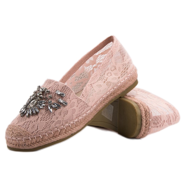 Bestelle Blonder Espadrilles Med Ornamenter lyserød 1