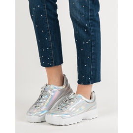 Holo sølvlakerede sneakers grå 2