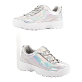 Holo sølvlakerede sneakers grå 1
