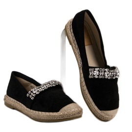 Bestelle Ruskind Espadrilles Med Krystaller sort 2