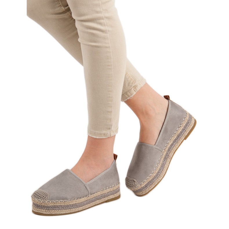 Coura Suede Espadrilles på platformen grå 2