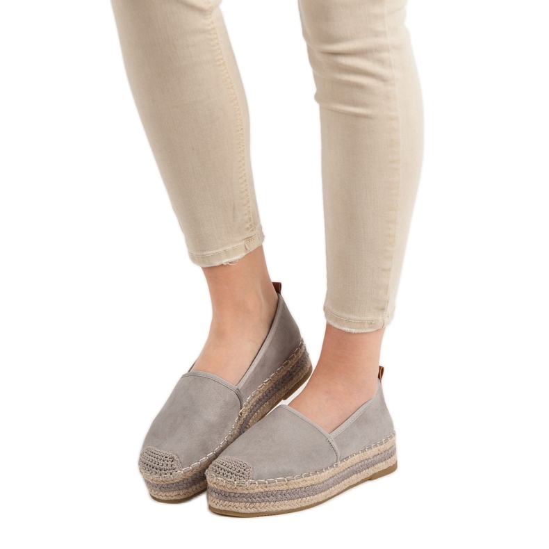 Coura Suede Espadrilles på platformen grå 1