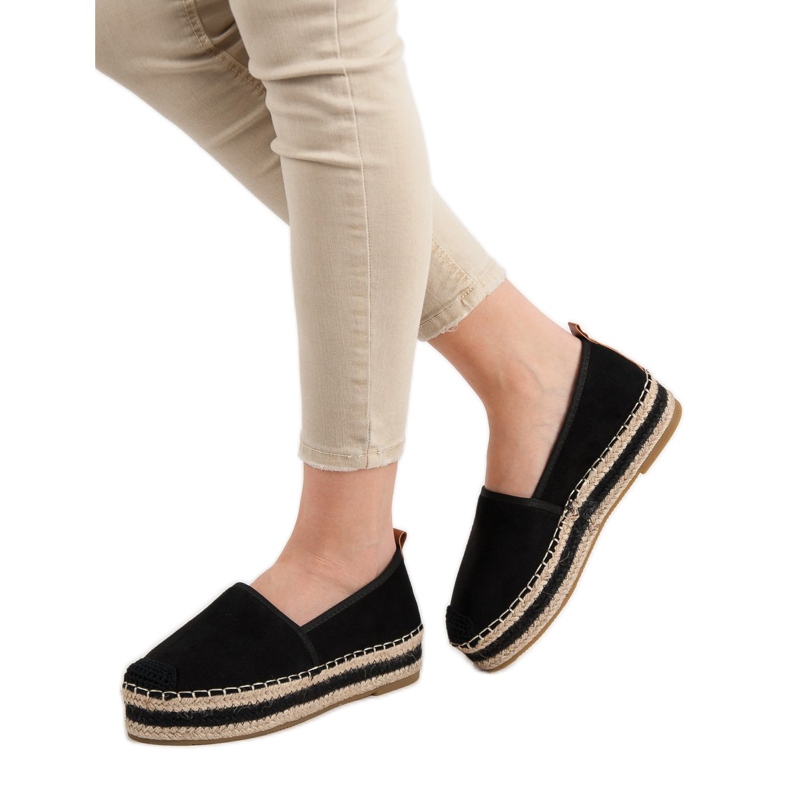 Coura Suede Espadrilles på platformen sort 2