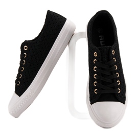 Sorte tekstilsneakers 1