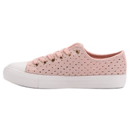 Lyserøde tekstilsneakers 1