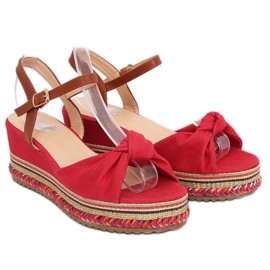 Røde kile sandaler B165 Rød 3