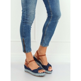 Sandaler på en kilehæl marineblå B165 Navy 1
