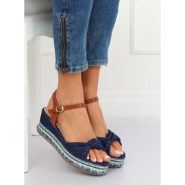 Sandaler på en kilehæl marineblå B165 Navy 2