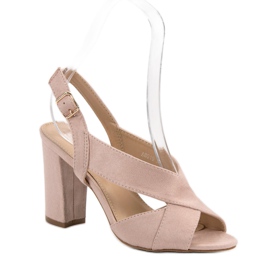 Abloom Elegante sandaler i ruskind lyserød 3