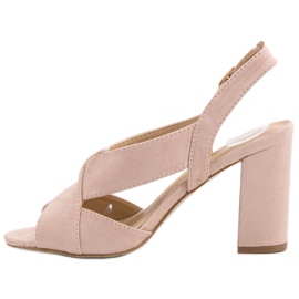 Abloom Elegante sandaler i ruskind lyserød 4