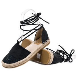 Seastar Bundet Espadrilles med krystaller sort 1