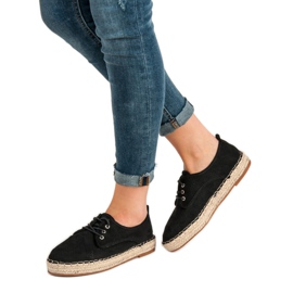 Small Swan Åbent ruskind Brogues sort 1