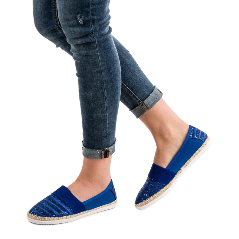 Kayla Skinnende Espadrilles blå 2