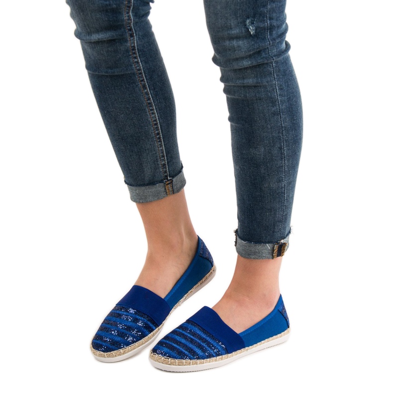 Kayla Skinnende Espadrilles blå 1
