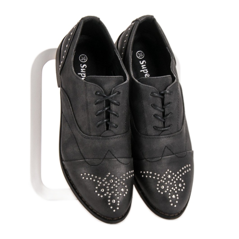 Primavera Brogues med rhinestones grå 1