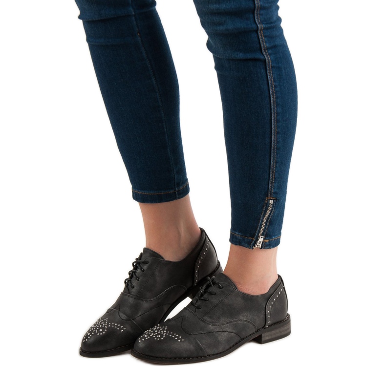 Primavera Brogues med rhinestones grå 2