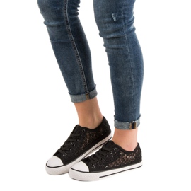 SHELOVET Sneakers i blonder sort 1