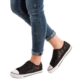 SHELOVET Sneakers i blonder sort 2