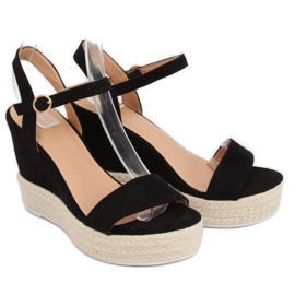 Sorte sandaler på en kilehæl JS-2952 Sort 2