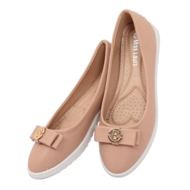 Kvinder beige ballerinaer YSD-03 nøgen 2