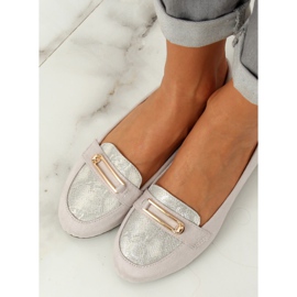 Grå kvinders loafers VS-662 LT.GRAY 2