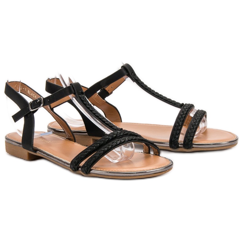 Small Swan Flade sandaler sort 2