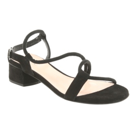 Edeo Kvinders læder sandaler 3386 sort 1