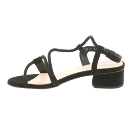 Edeo Kvinders læder sandaler 3386 sort 2