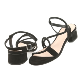 Edeo Kvinders læder sandaler 3386 sort 4