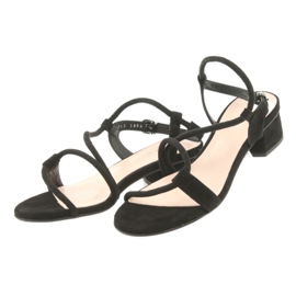 Edeo Kvinders læder sandaler 3386 sort 3