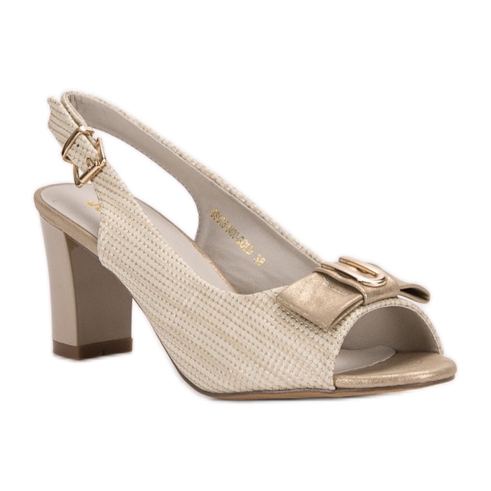 SHELOVET Elegante sandaler med sløjfe gul 2