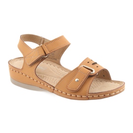 Comfort -sandaler til kvinder DK 25131 kamel brun 1