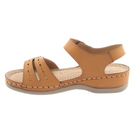 Comfort -sandaler til kvinder DK 25131 kamel brun 2