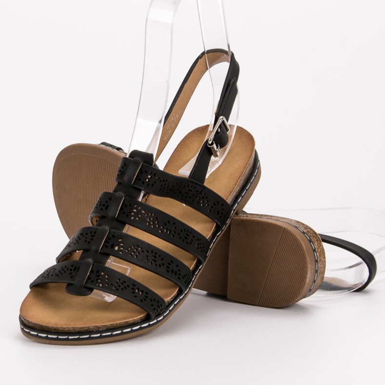 Renda Komfortable sorte sandaler 1