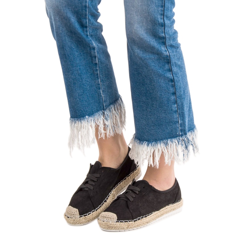 Ideal Shoes Snøre Espadrilles sort 2