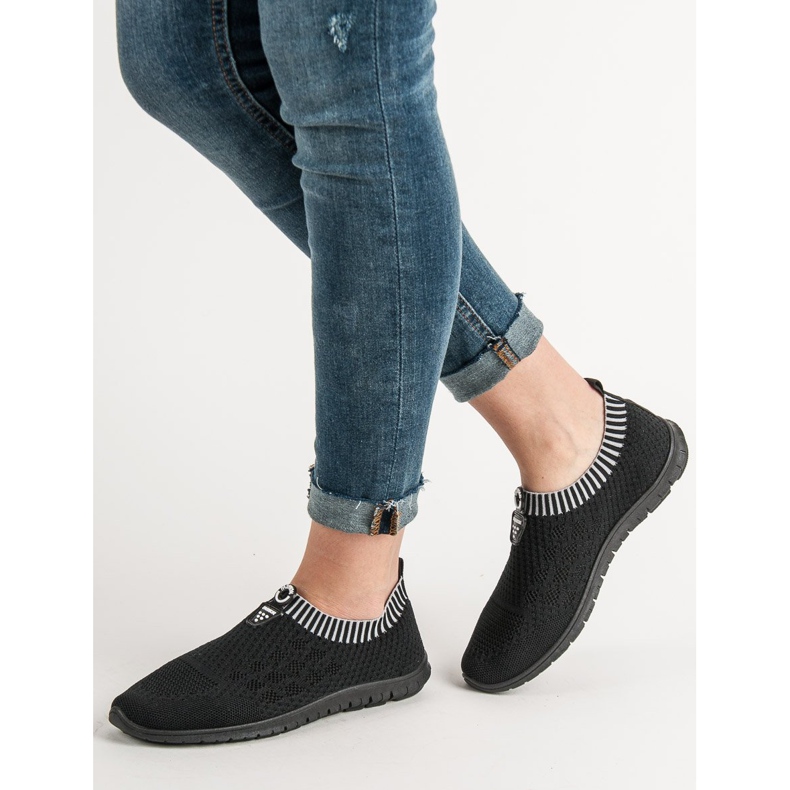 Renda Kvinders slip-on sko sort 1