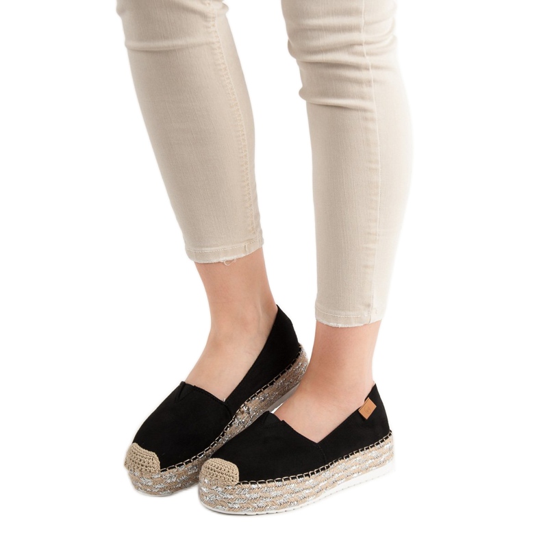 Forever Folie Sort Espadrilles på platformen 2