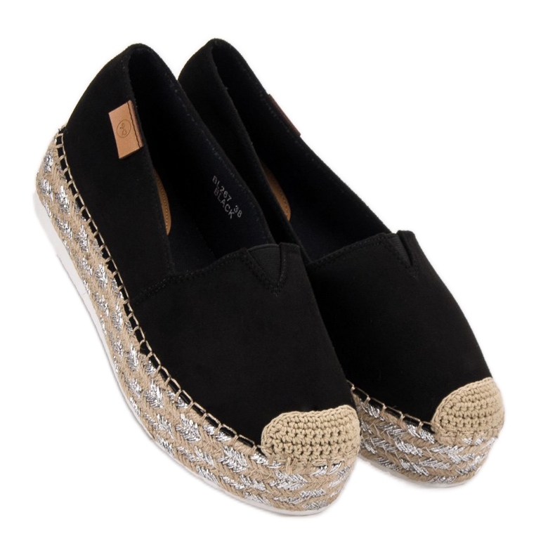 Forever Folie Sort Espadrilles på platformen 1