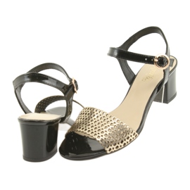 Espinto Sort / guld sandaler 4