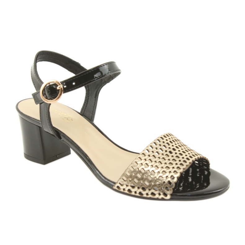 Espinto Sort / guld sandaler 1