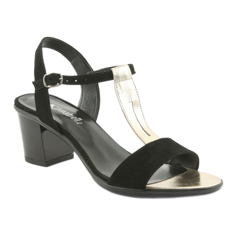 Anabelle 1447 sort / guld damesandaler 1