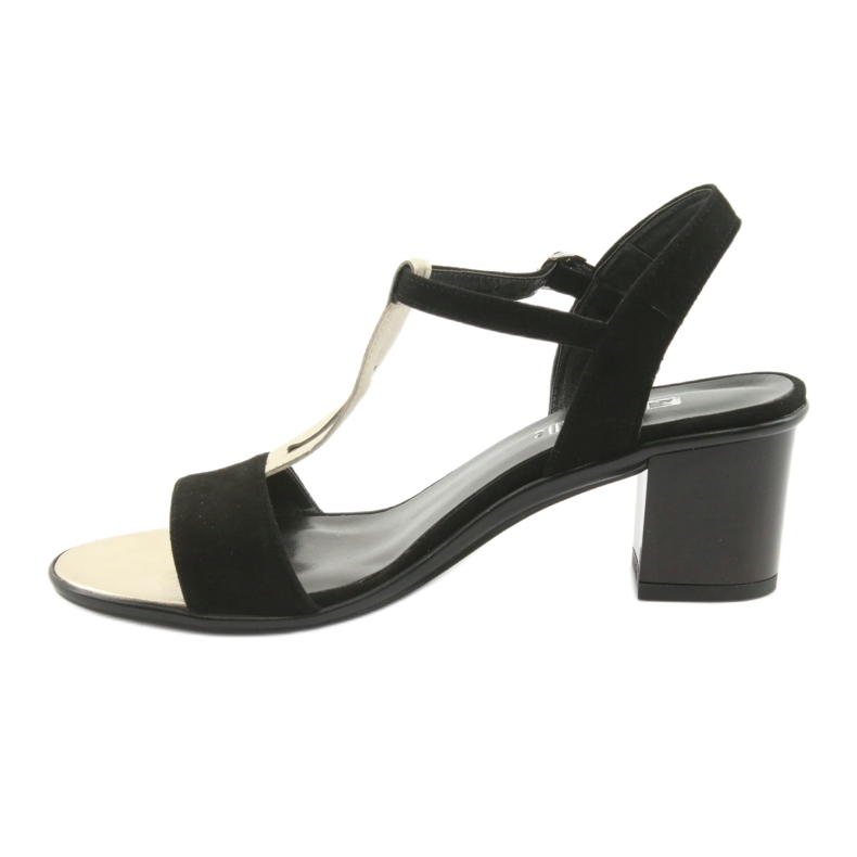 Anabelle 1447 sort / guld damesandaler 2