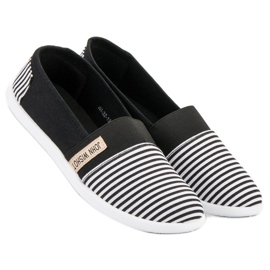SHELOVET Stribede Slipons sort 2