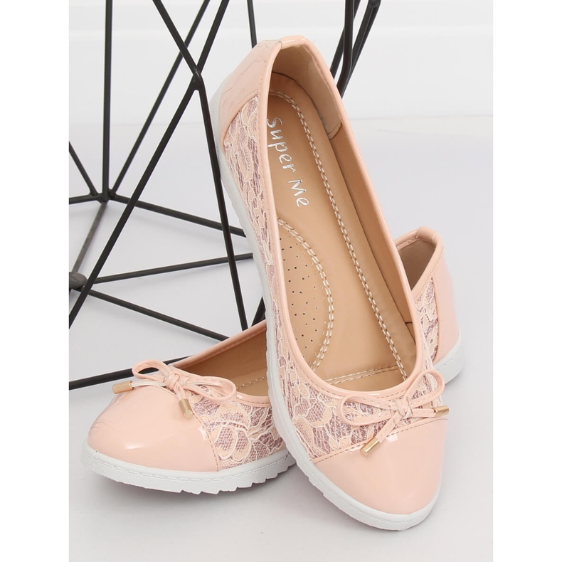 Lyserøde kvinders ballerinaer 7846-P Pink 2