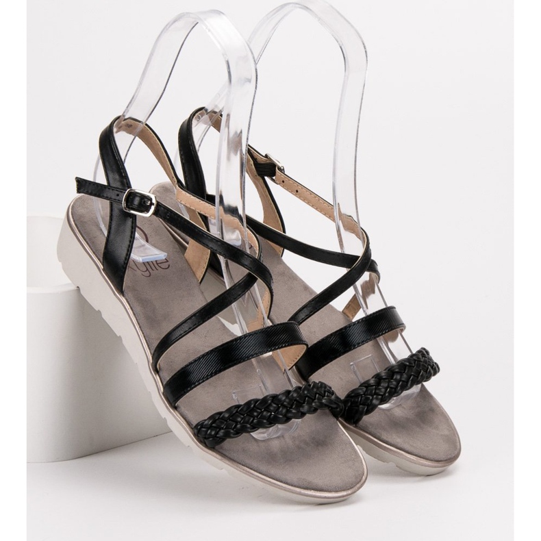 Kylie Sorte sandaler på platformen 1