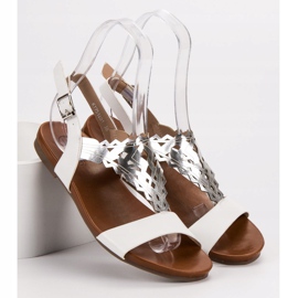 Kylie Stilfulde flade sandaler hvid 1